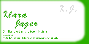 klara jager business card