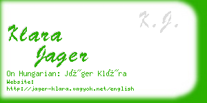 klara jager business card